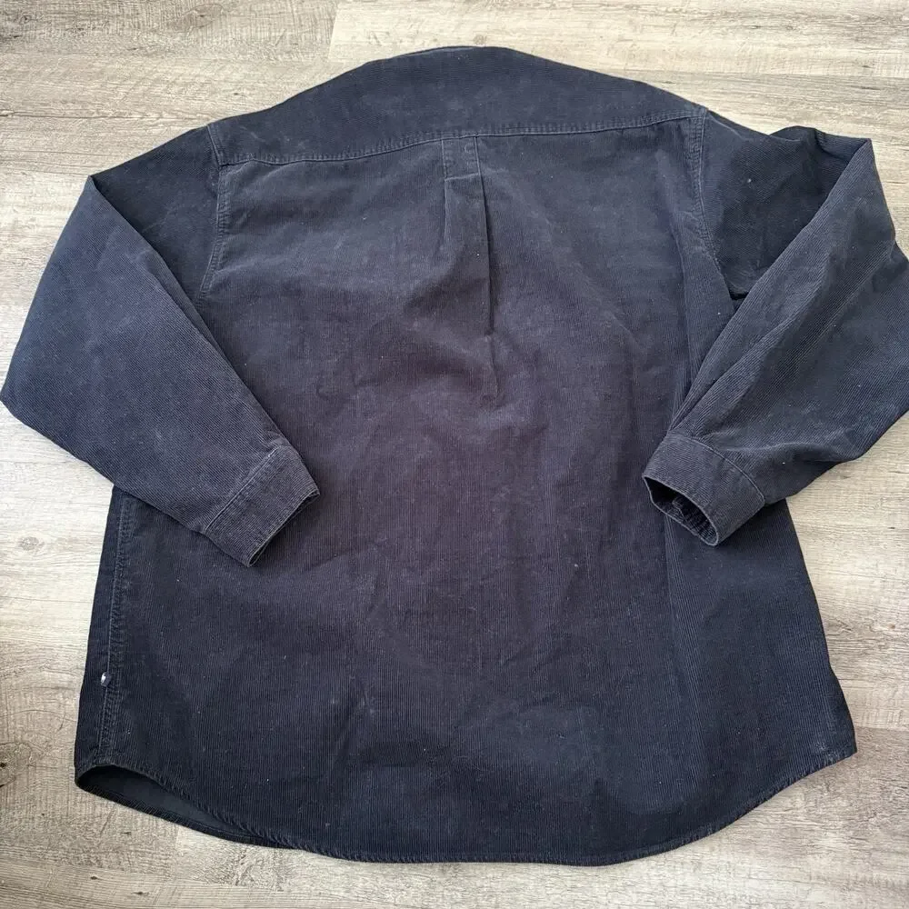 Moose Creek Corduroy Shirt Mens Sz XXL Blue Long Sleeve Shacket 100% Cotton